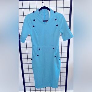 Chic and Retro Grace Karin Blue Pencil Skirt Dress NWT